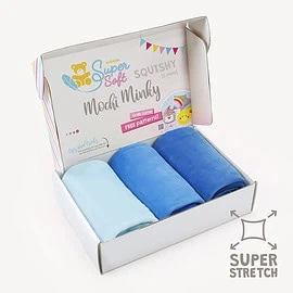 Mochi minky fabric BLUE bundle: baby blue, campanula, princess blue – SuperSoft SQUISHY