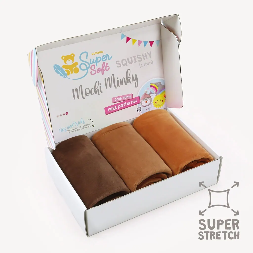 Mochi minky WARM BROWN bundle: brown, ginger, mustang – SuperSoft SQUISHY