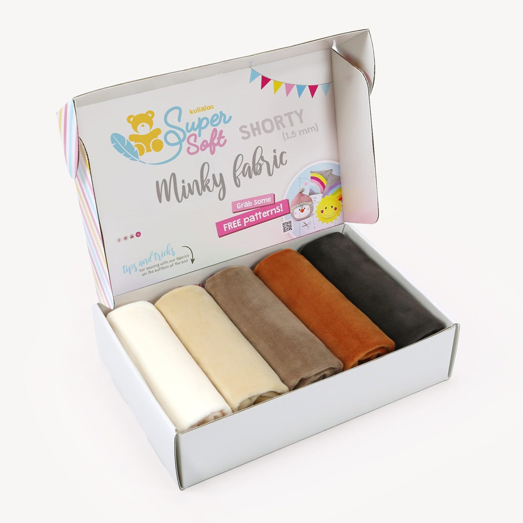 Bundle of 5: EARTH minky fabric bundle (half size pieces) – SuperSoft SHORTY