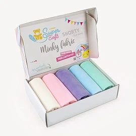 Bundle of 5: Minky PASTEL fabric bundle (half size pieces) – SuperSoft SHORTY