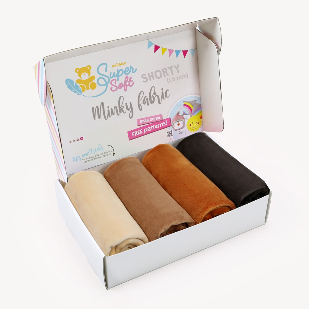 Bundle of 4: Minky BROWN fabric pack – SuperSoft SHORTY