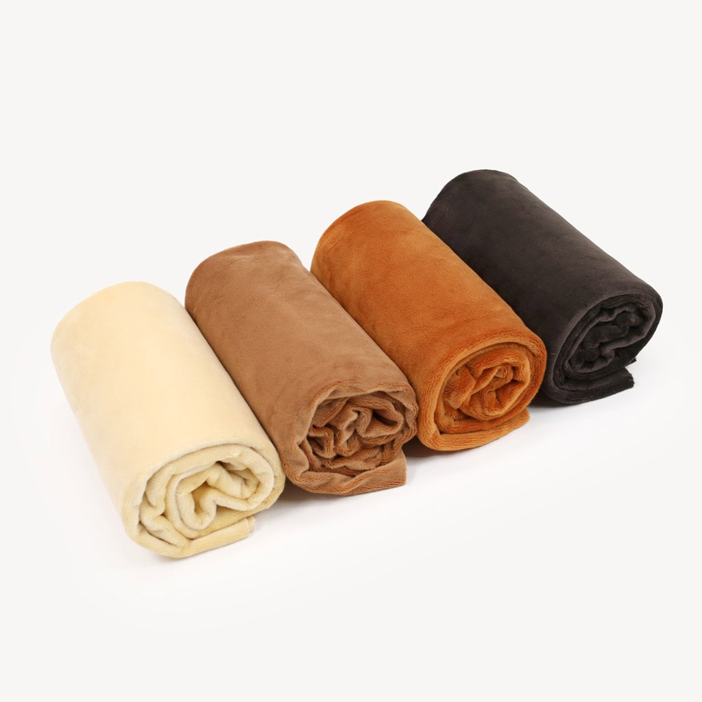 Bundle of 4: Minky BROWN fabric pack – SuperSoft SHORTY