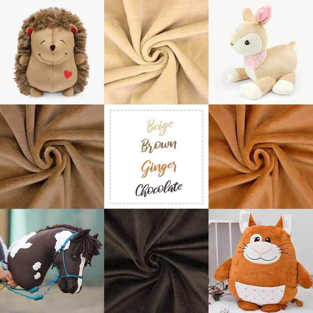 Bundle of 4: Minky BROWN fabric pack – SuperSoft SHORTY