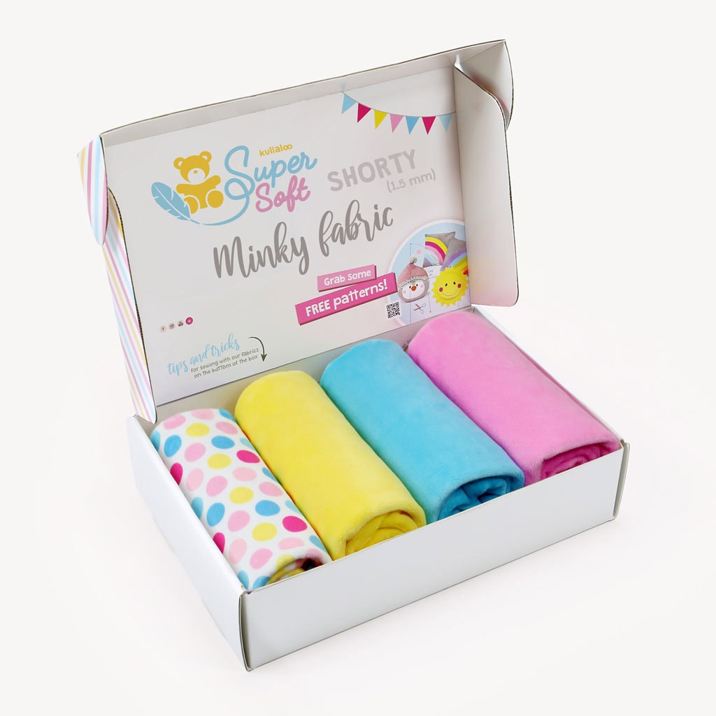 Bundle of 4: HULA DOTS pink/blue minky bundle – SuperSoft SHORTY