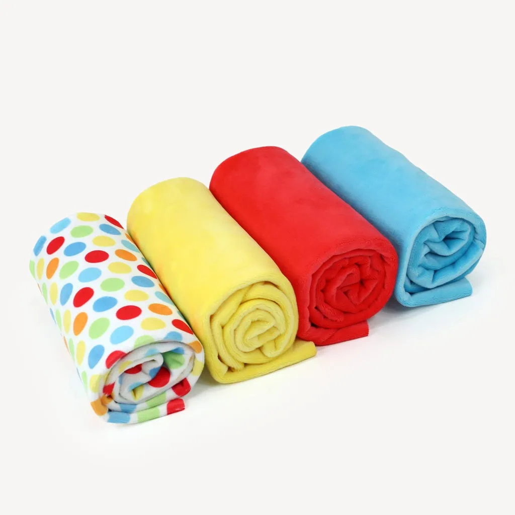 Bundle of 4: HULA DOTS multi minky pack – SuperSoft SHORTY