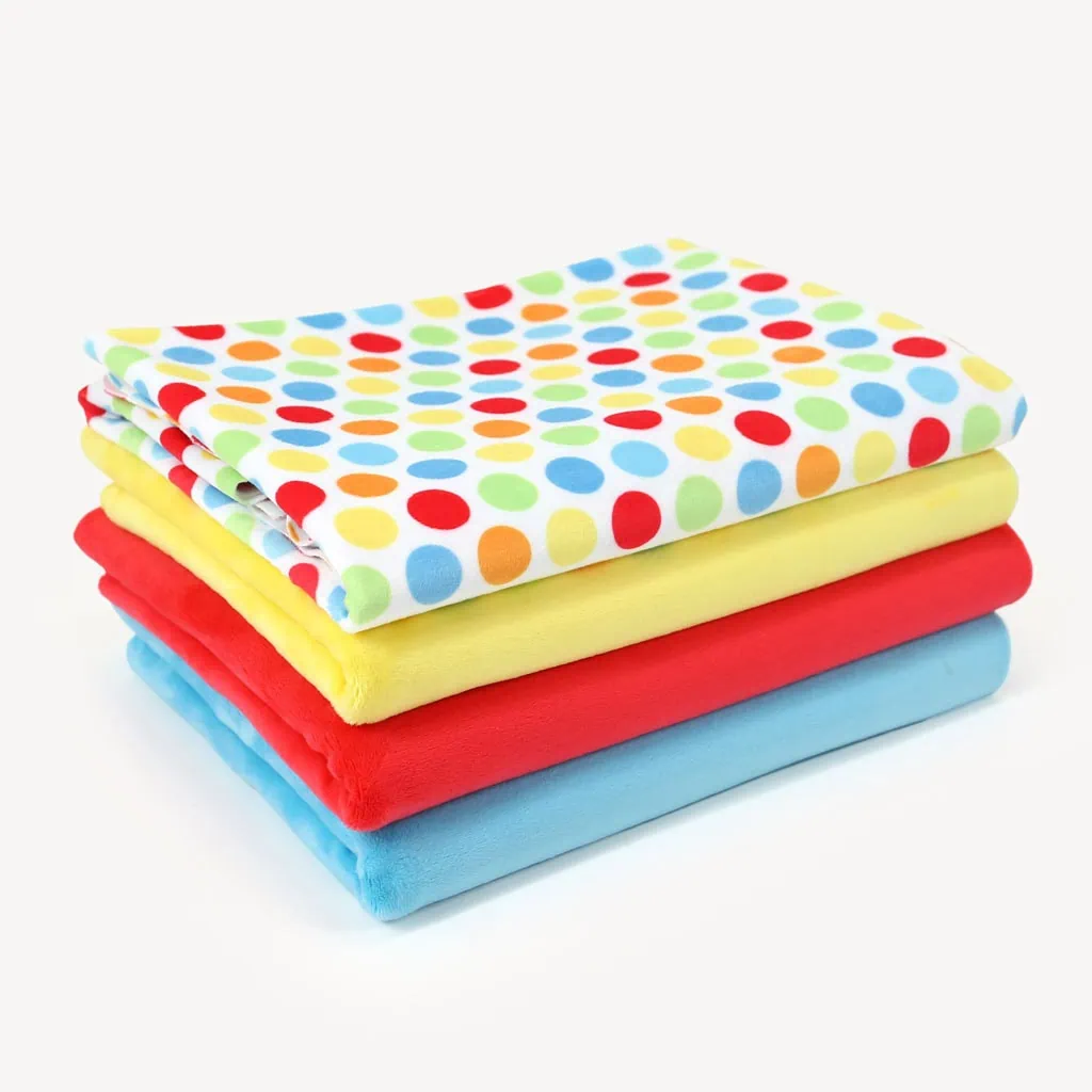 Bundle of 4: HULA DOTS multi minky pack – SuperSoft SHORTY