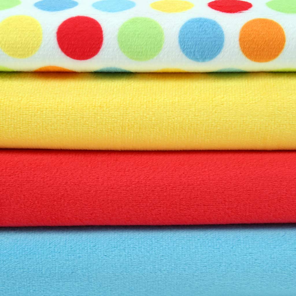 Bundle of 4: HULA DOTS multi minky pack – SuperSoft SHORTY