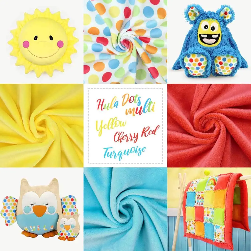 Bundle of 4: HULA DOTS multi minky pack – SuperSoft SHORTY