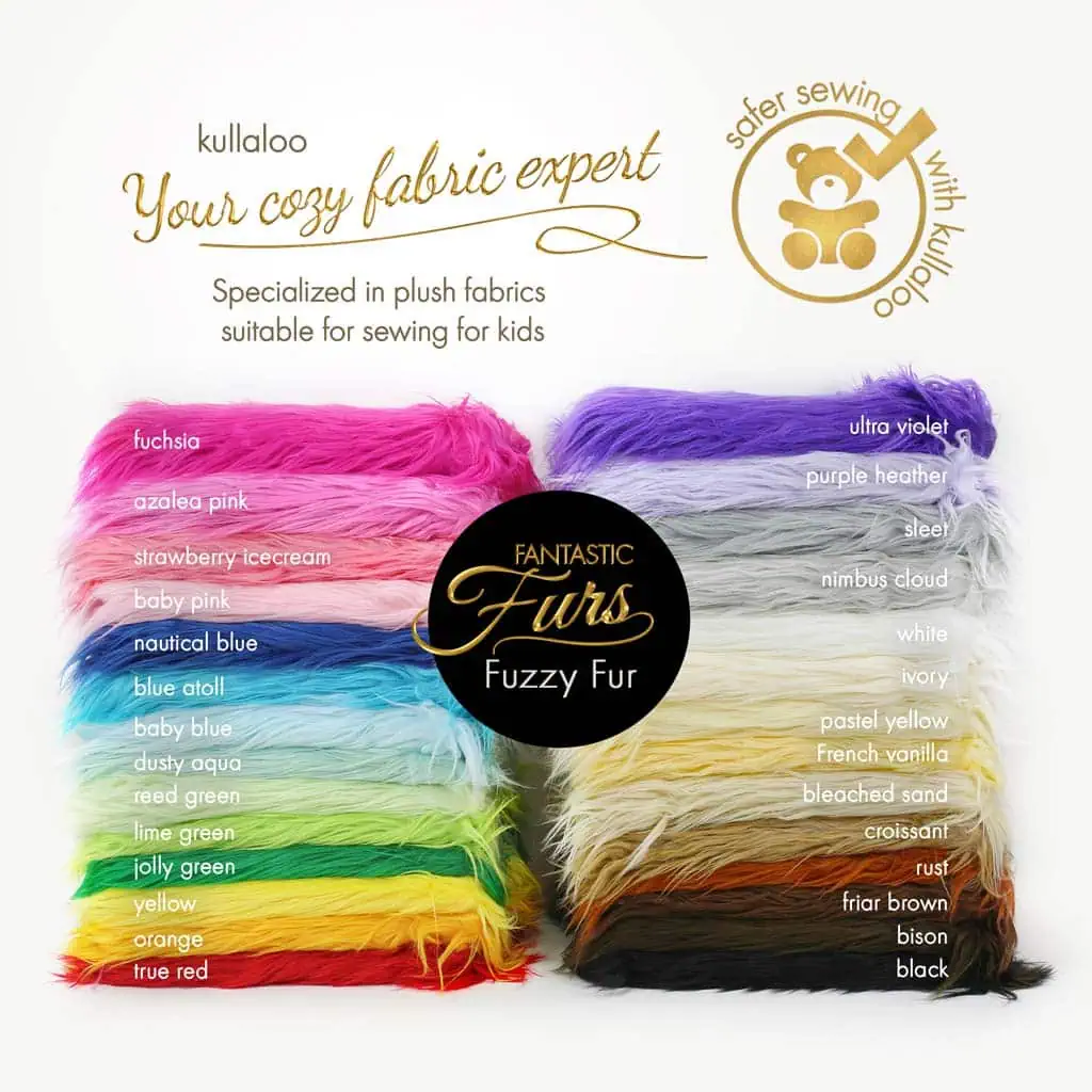 Full color range of our kullaloo long fake fur fabric FANTASTIC Furs ✶ Fuzzy Fur