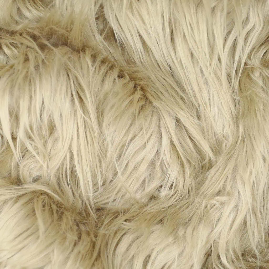 Beige faux fur fabric bleached sand, acrylic-free, extra long – FANTASTIC Furs ✶ Fuzzy Fur
