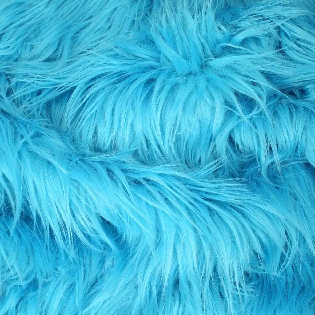 Faux fur blue atoll, ultra soft fuzzy fabric material ⋆ FANTASTIC