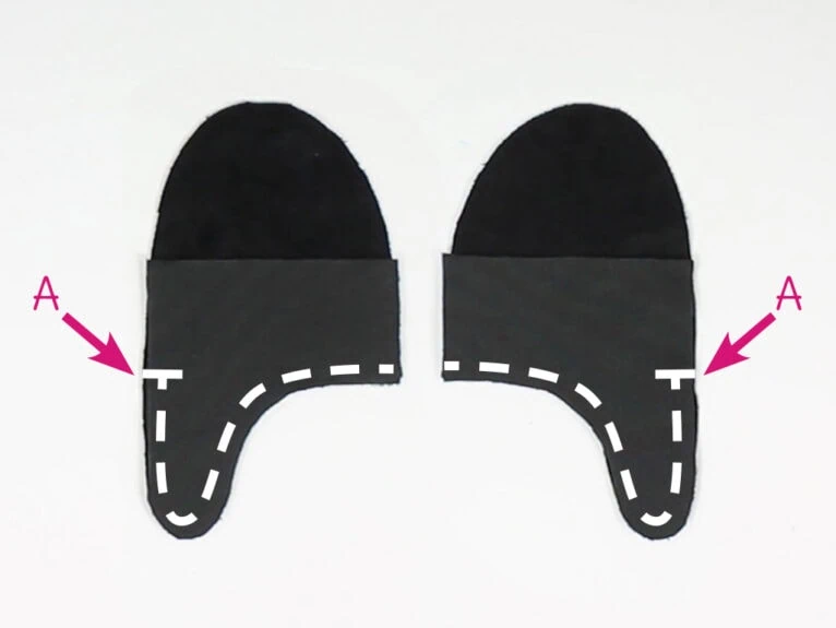 Instructions for free mittens sewing pattern: sew thumbs