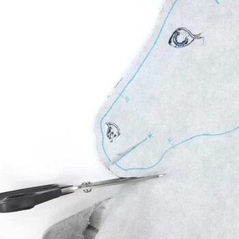 Embroider eyes and nostrils of a Hobby Horse: Cut the fabric