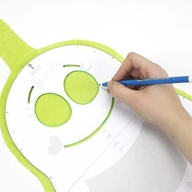 Applique on minky fabric using Heat'n Bond: Transfer the position of each element first