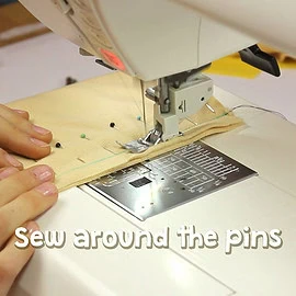 How to sew minky fabric: leave pins in and sew around them