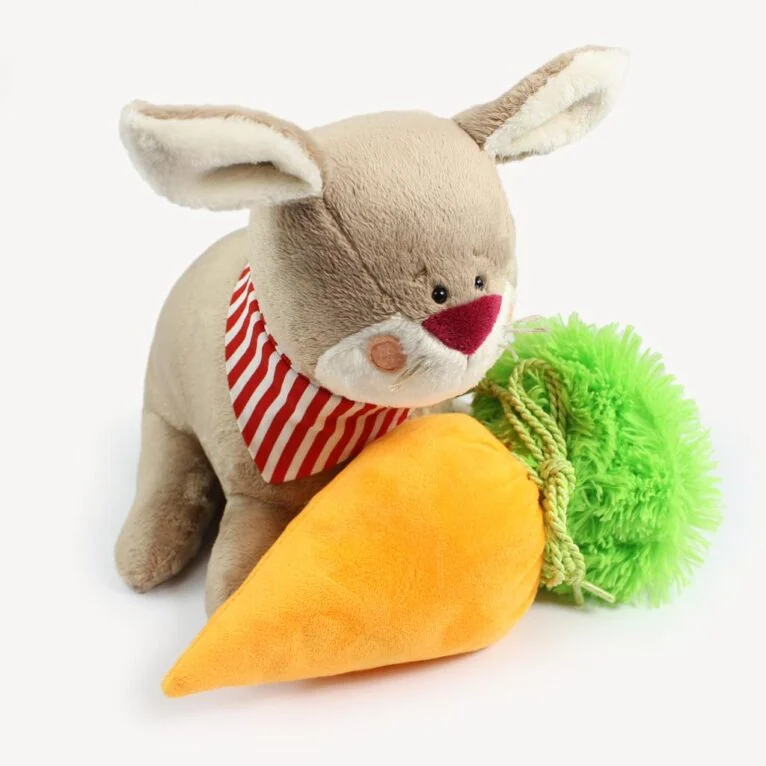 Bunny with fluffy carrot treat bag - the perfect homemade Easter gift