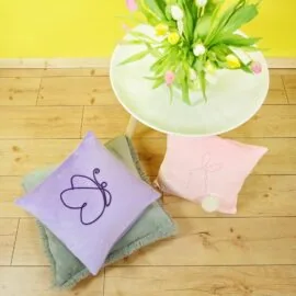 DIY Easter cushions with bunny and butterfly