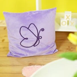 DIY Easter pillow with butterfly single line drawing