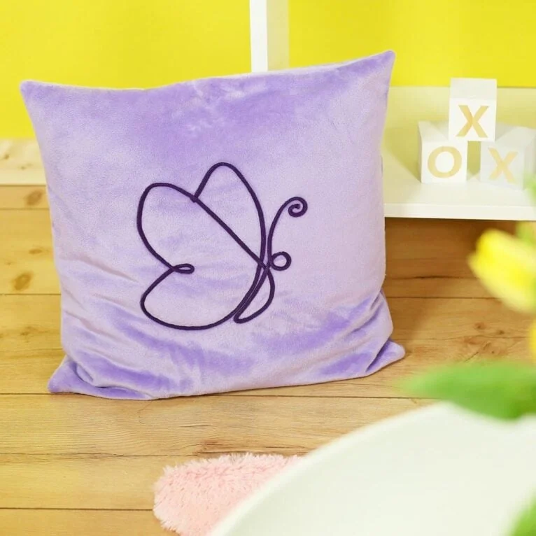 DIY Easter pillow with butterfly single line drawing