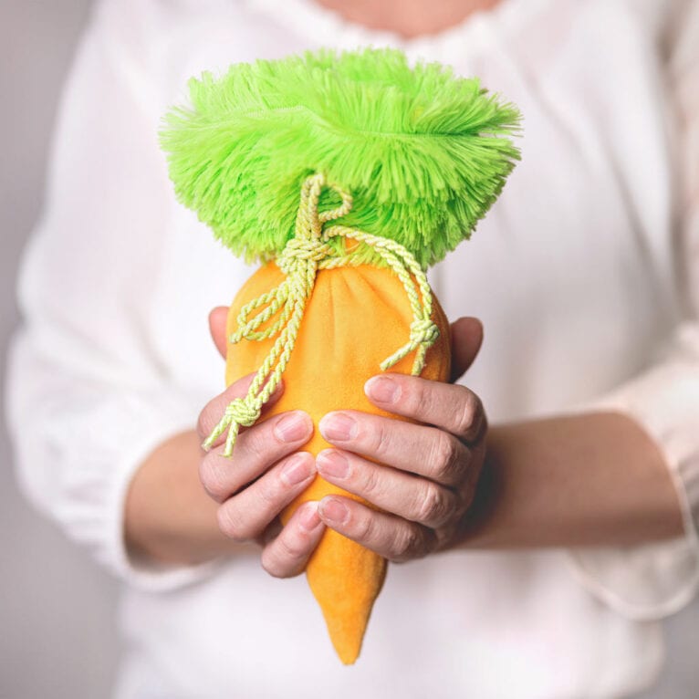 Free carrot treat bag sewing pattern PDF - great handmade Easter gift
