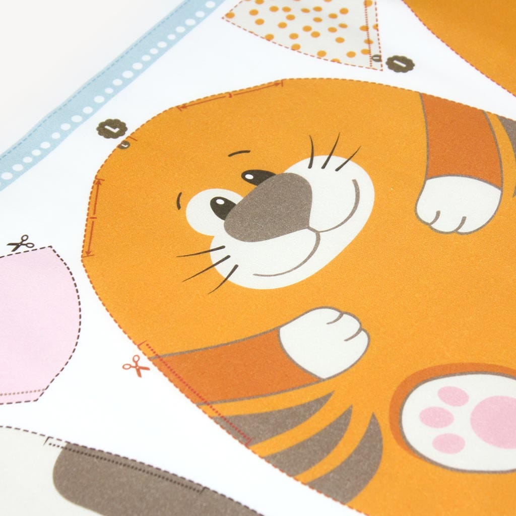 Stuffed animal beginner sewing kit cut and sew fabric panel