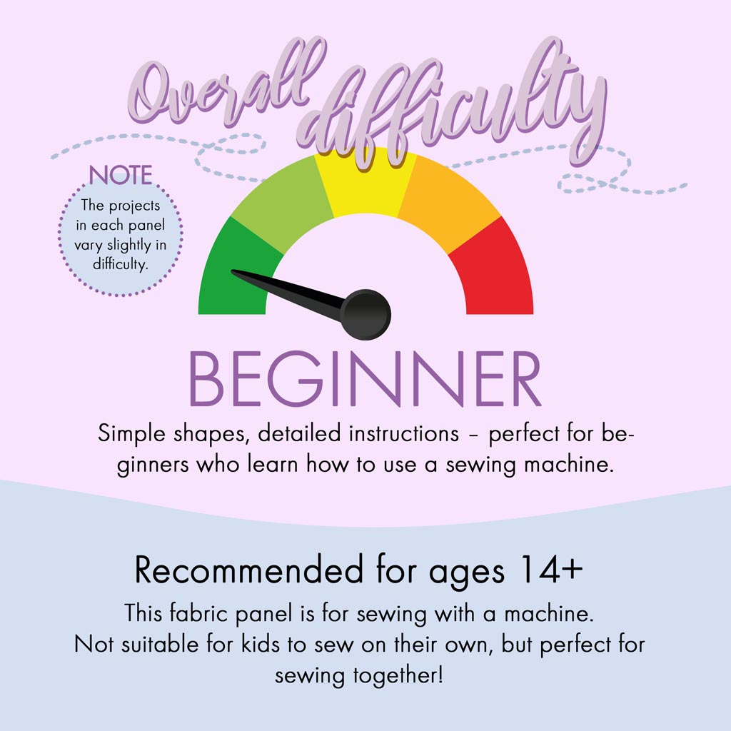 kullaloo Cut & Sew fabric panels: difficulty level BEGINNER (1 out of 5)