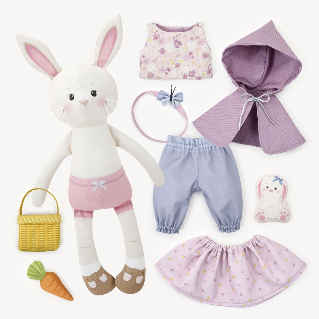 Stuffed bunny teen and adult sewing kit: Bunny cut and sew doll panel"Dress Me Bestie" ♥ BIBBY BUNNY ♥