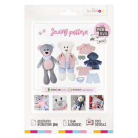 Printed memory bear sewing pattern sheet "JOSHI" with clothes, incl. instructions, embroidery & cutting files, video tutorial