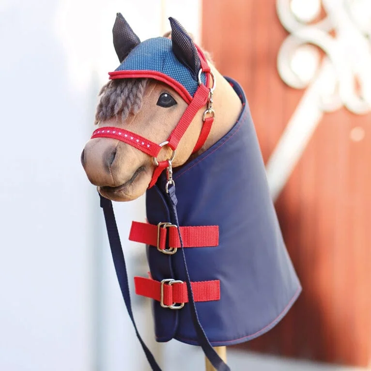 Sew your own handmade Hobby Horse "HOPE" with blanket, fly bonnet and halter