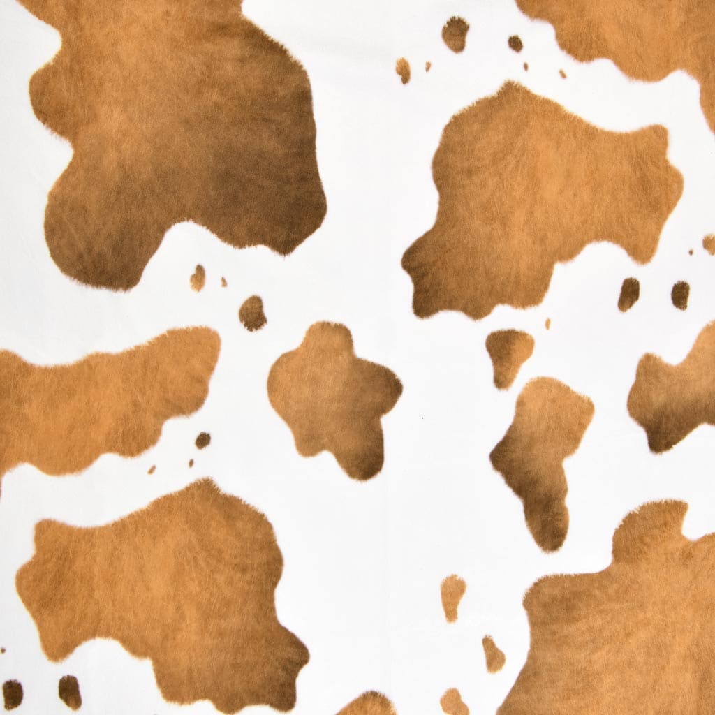 Brown patches on white fabric for horse, cow, cat and dog - SuperSoft SHORTY minky