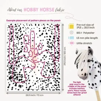 White with black spots fabric for sewing an Appaloosa or Knabstrupper Hobby Horse, or Dalmatian fabric