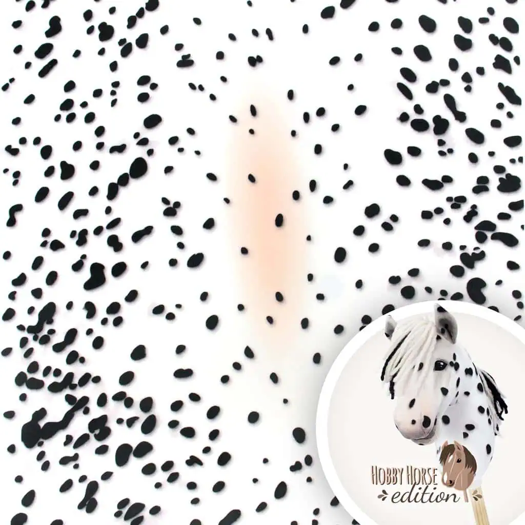 White with black spots fabric for sewing an Appaloosa or Knabstrupper Hobby Horse, or Dalmatian fabric - SuperSoft SHORTY