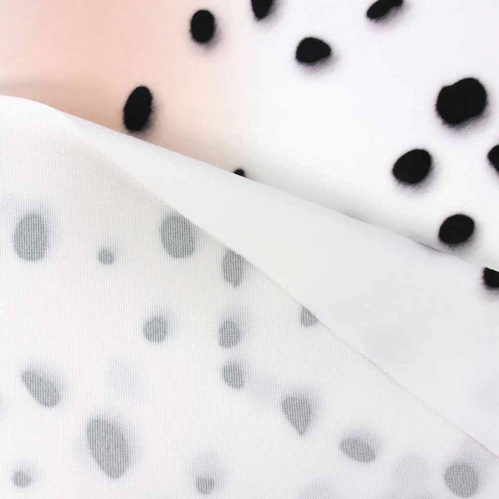 White with black spots fabric for sewing an Appaloosa Hobby Horse, or Dalmatian pattern - SuperSoft SHORTY
