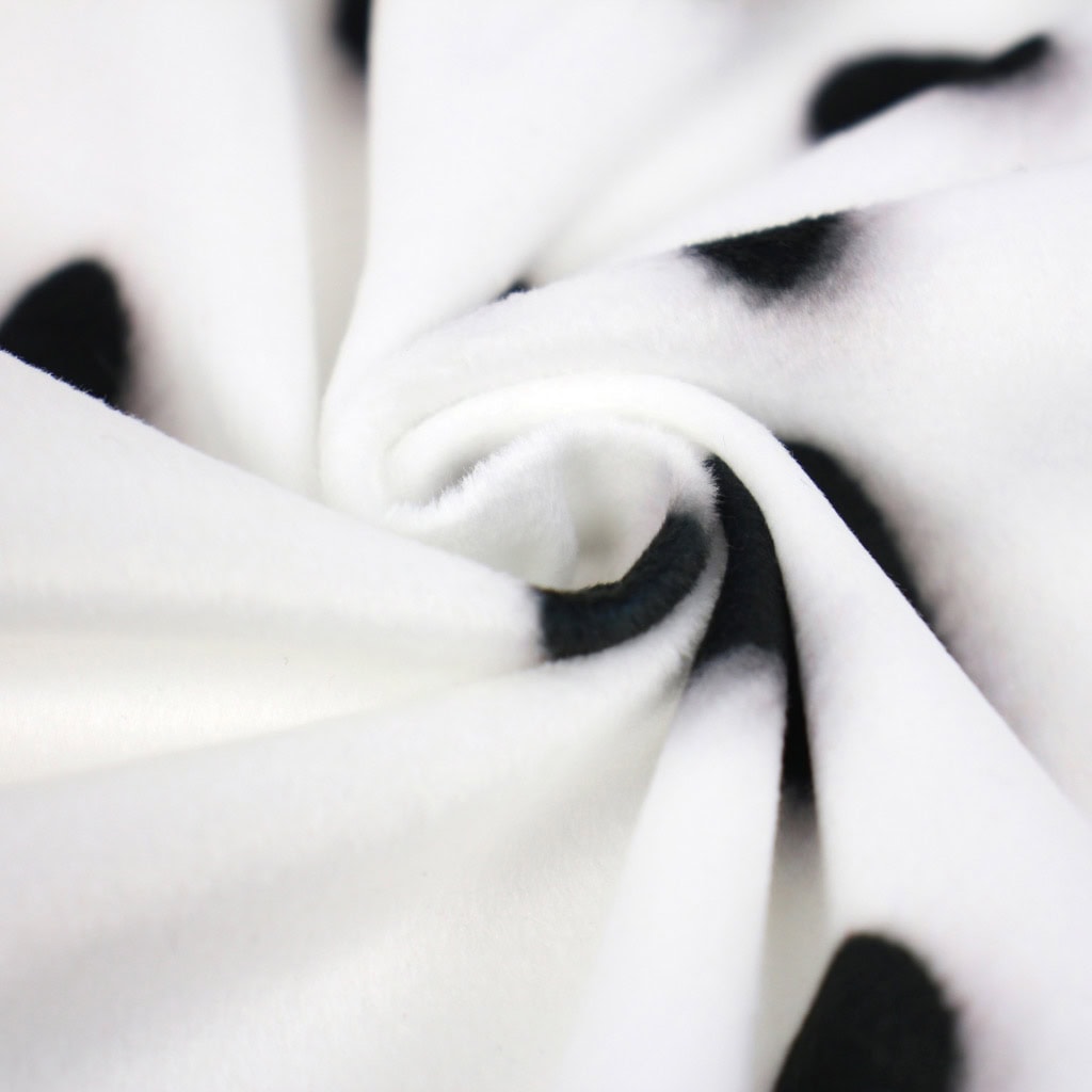 White with black spots fabric sewing a Dalmatian plush toy or stick pony - SuperSoft SHORTY minky