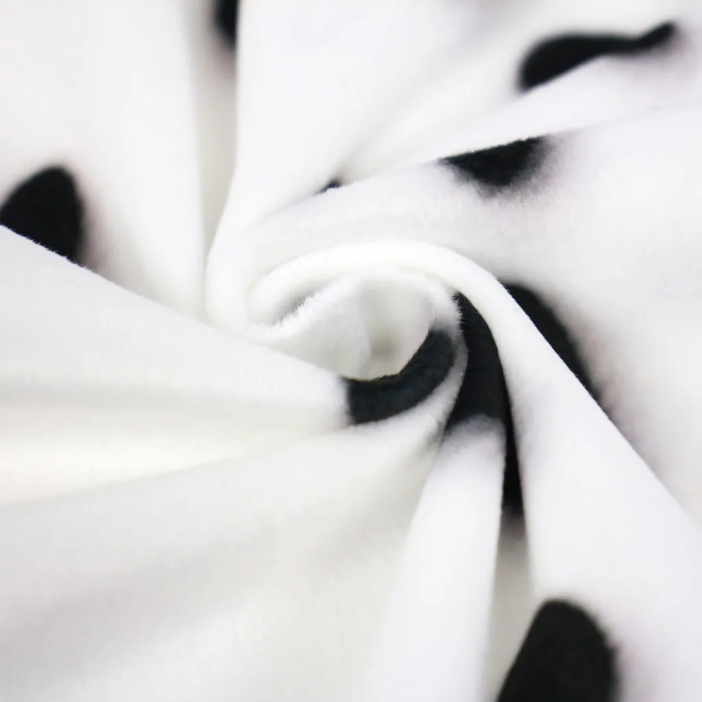 White with black spots fabric sewing a Dalmatian plush toy or stick pony - SuperSoft SHORTY minky