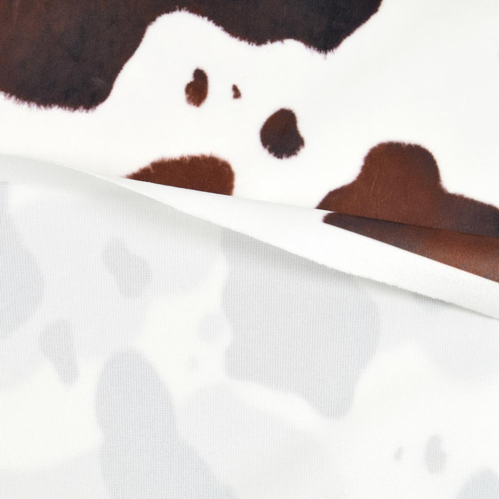 Cuddly Hobby Horse fabric / dark brown and white cow print minky - SuperSoft SHORTY