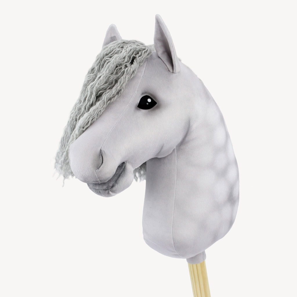 DIY Dapple Grey stick horse print fabric (velboa/minky) for sewing a Hobby Horse yourself