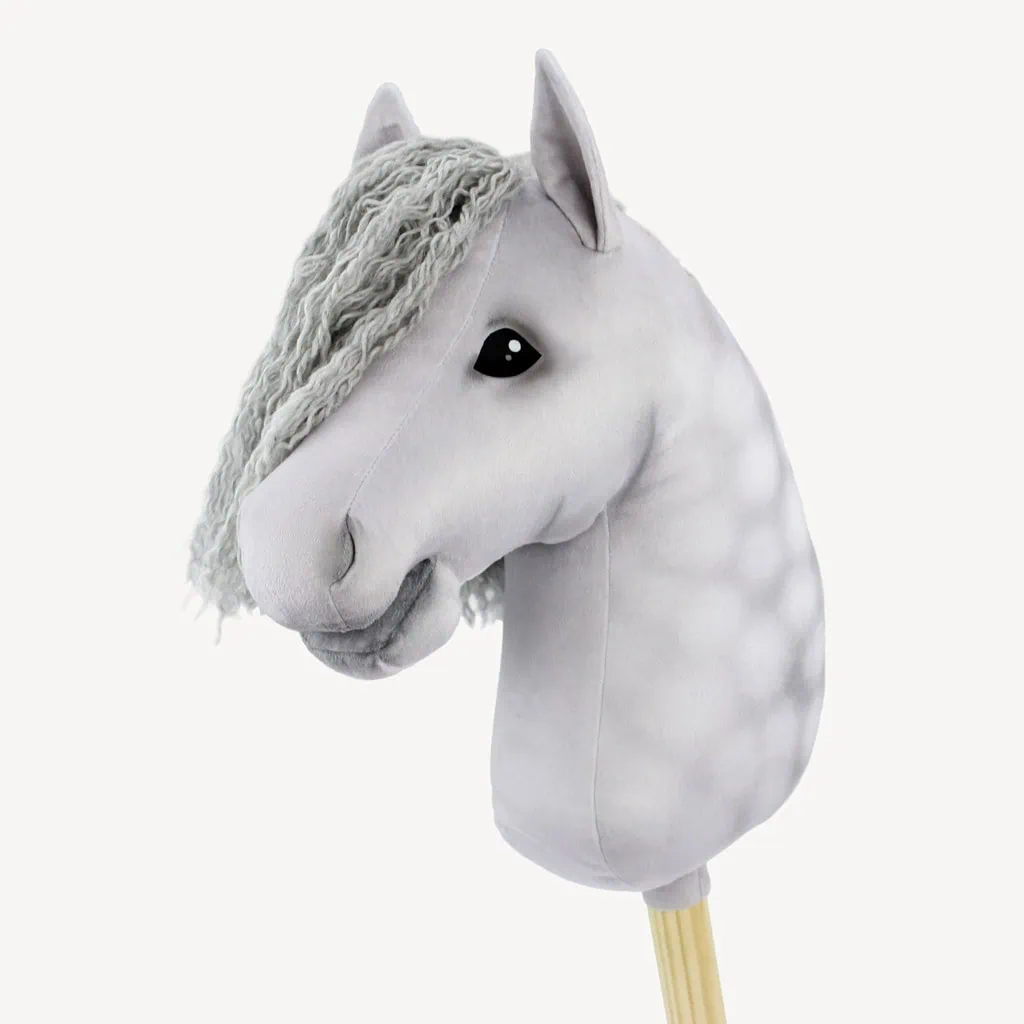 DIY Dapple Grey stick horse print fabric (velboa/minky) for sewing a Hobby Horse yourself