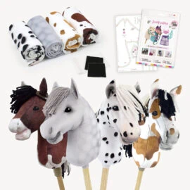 Hobby Horse DIY kit BIG PACK: 4 fabrics + printed pattern