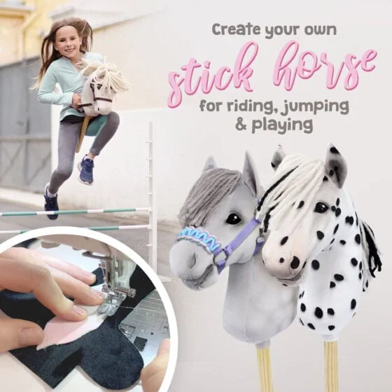 Hobby Horse DIY kit with super cuddly fabrics and printed sewing pattern