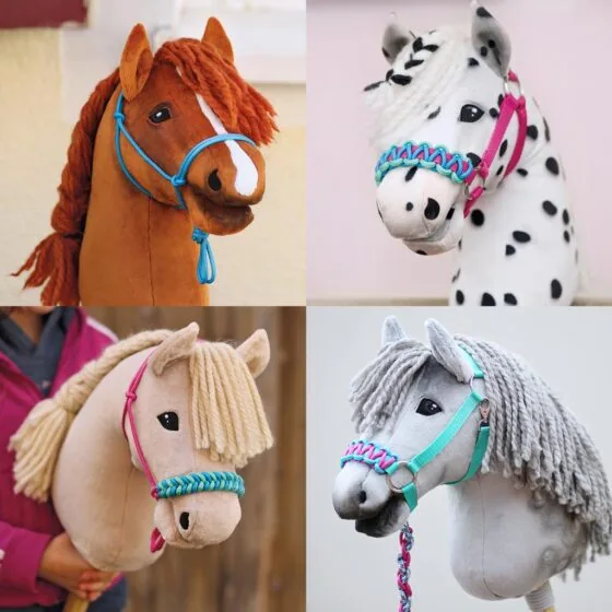 Hobby Horse halter DIY kit purple/pink: examples of what can be made with the material from the kit