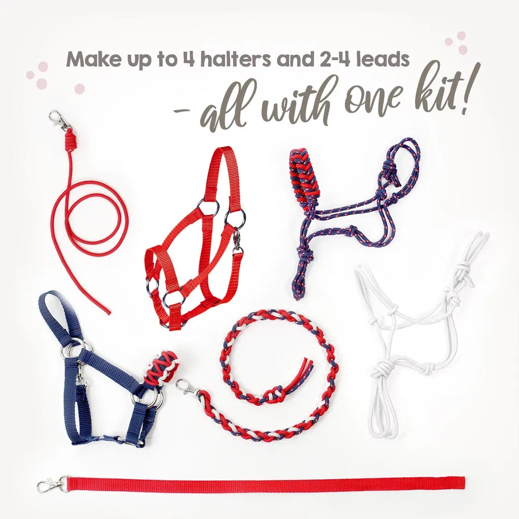 Hobby Horse head collar DIY kit navy blue / red: examples of what can be made with the material kit