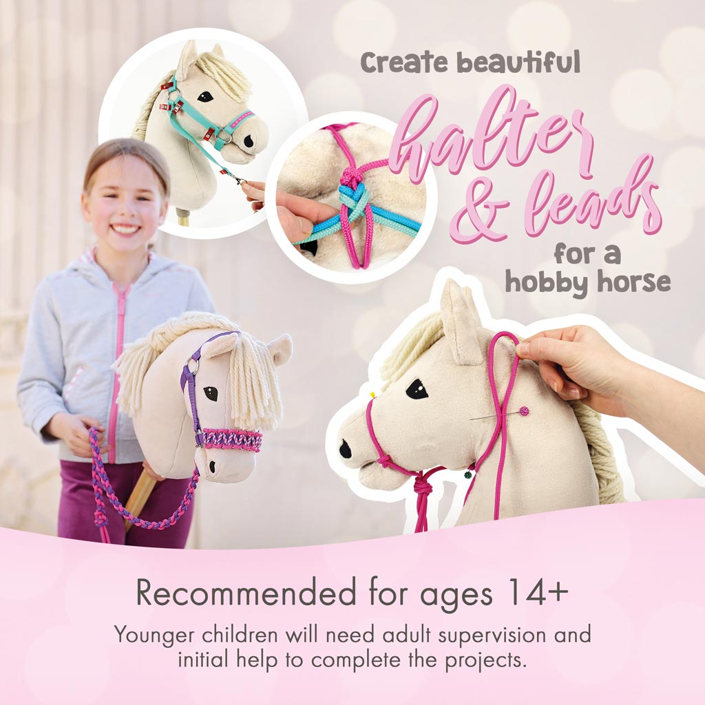 Create beautiful halter and leads for your hobby horse / stick pony with our DIY halter kits