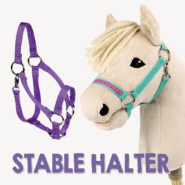 Hobby Horse Halter DIY tutorial: how to make s simple head collar from webbing or ribbon for a stick pony