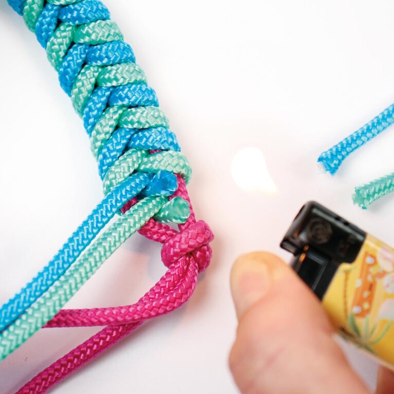 How to make a braided noseband rope halter for a Hobby Horse: step 11