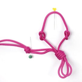 How to tie a halter with rope for a hobby horse: step 11