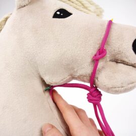 How to tie a halter with rope for a hobby horse: step 9