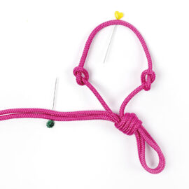 How to tie a halter with rope for a hobby horse: step 10