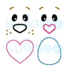 Teddy bear face embroidery design matching sewing pattern JOSHI