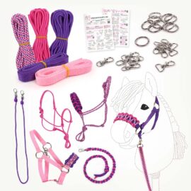 Hobby Horse halter and lead rope DIY kit purple/pink incl. instructions